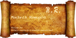 Machnik Romuald névjegykártya